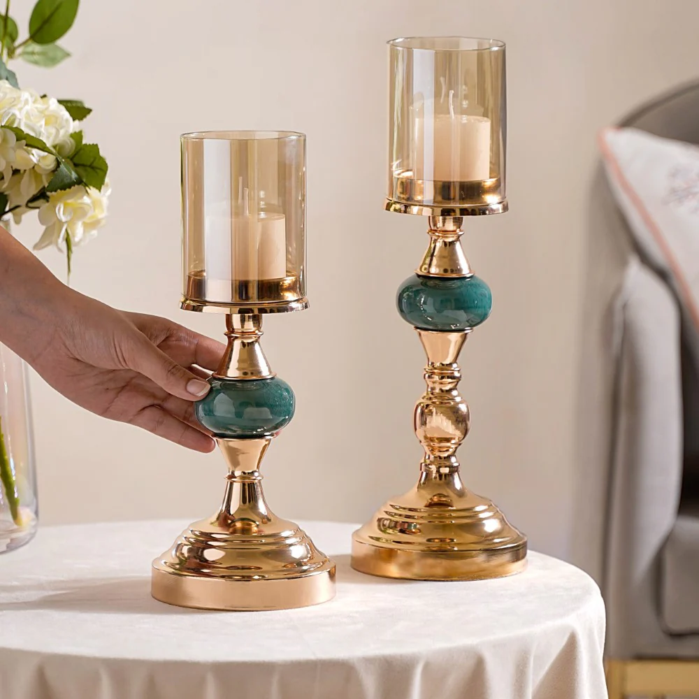 Emerald Decorative Candle Holder Set Of 2 - Image 2