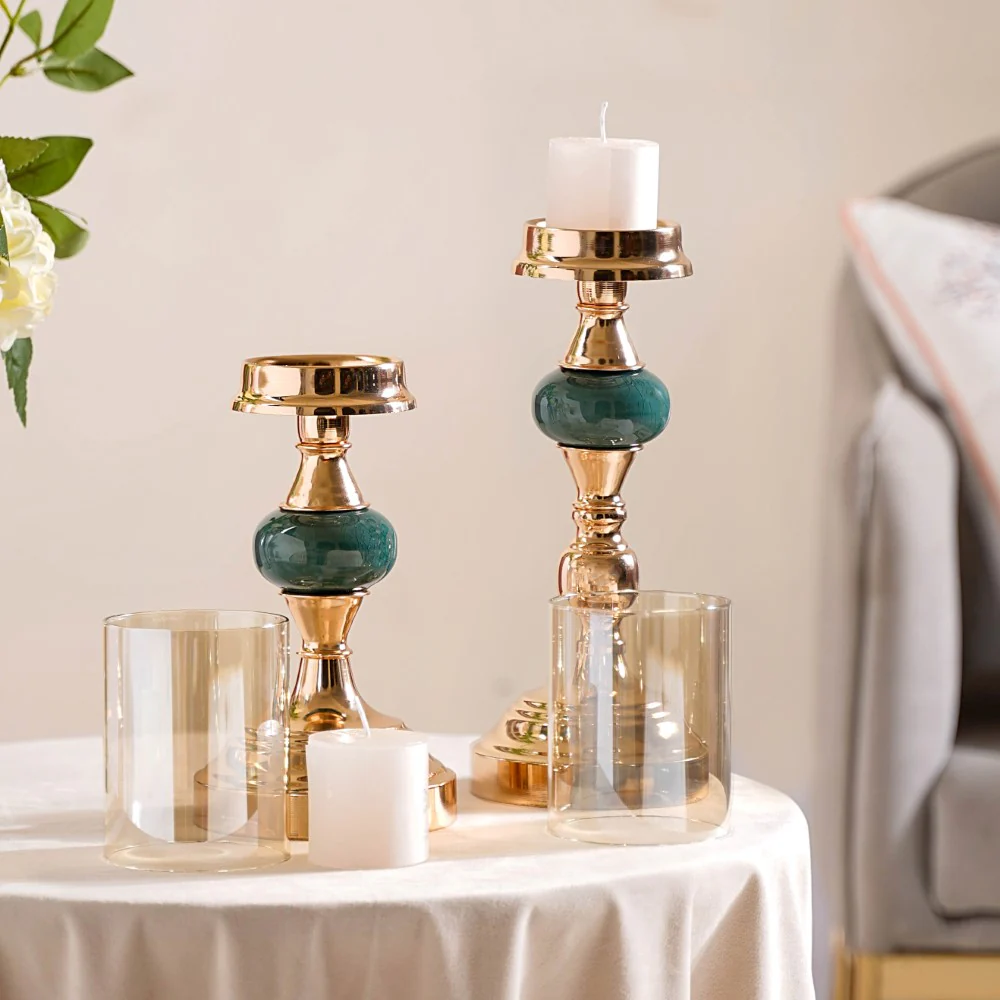 Emerald Decorative Candle Holder Set Of 2 - Image 3