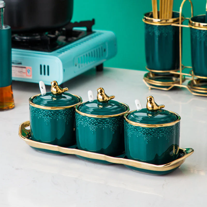 Emerald Seasoning Jar Set of 3