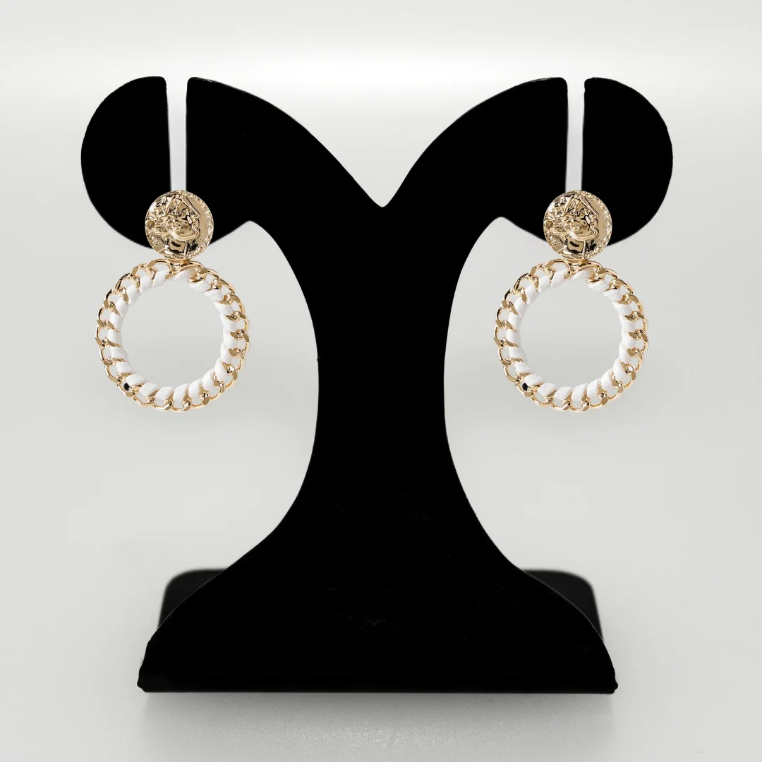 Eternal Grace Greek Chain Danglers Gold - Image 6