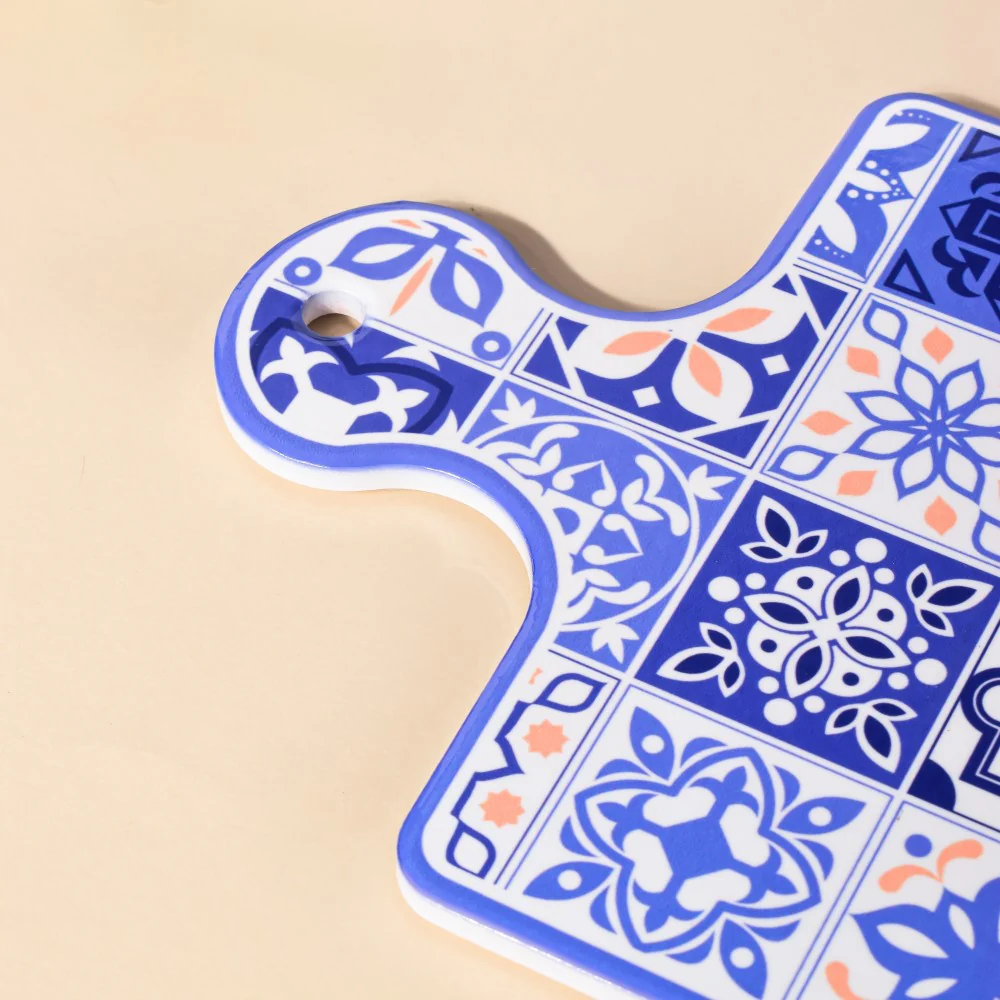 Ethnic Platter With Handle Blue 9 Inch - Image 5