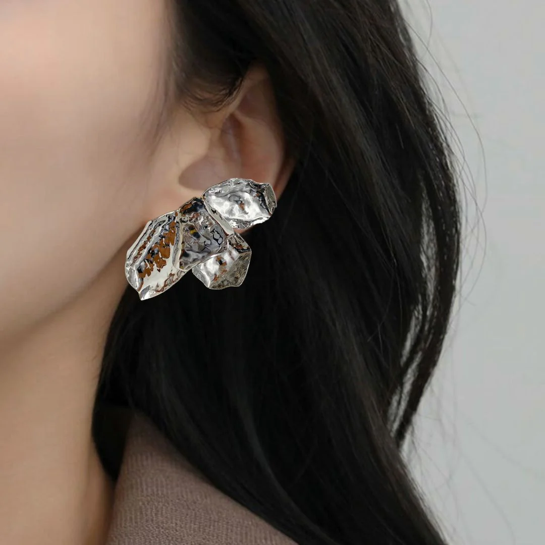 Evening Primrose Silver Statement Earrings - Image 5