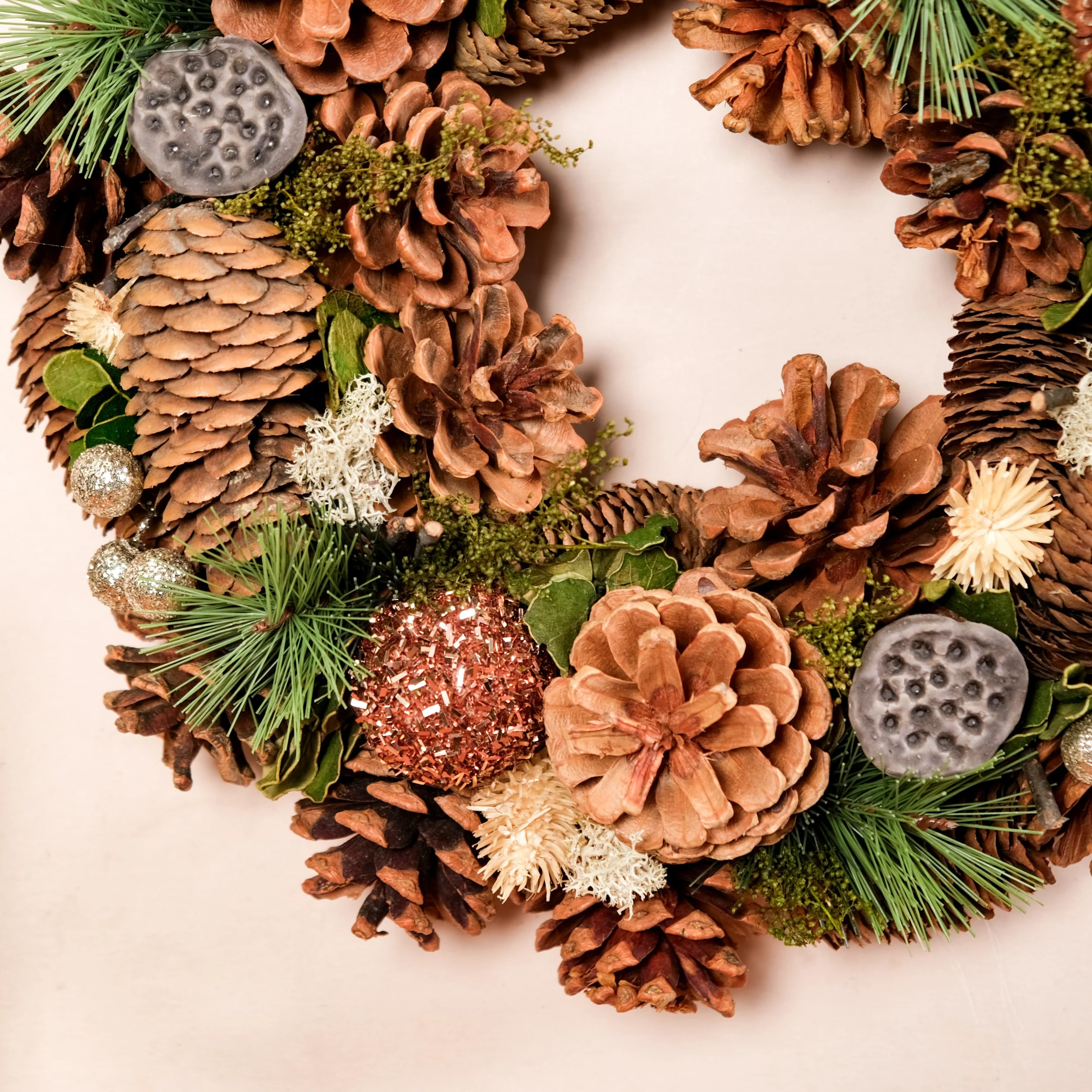 Evergreen Pine Cones Ecofriendly Decor Wreath - Image 3