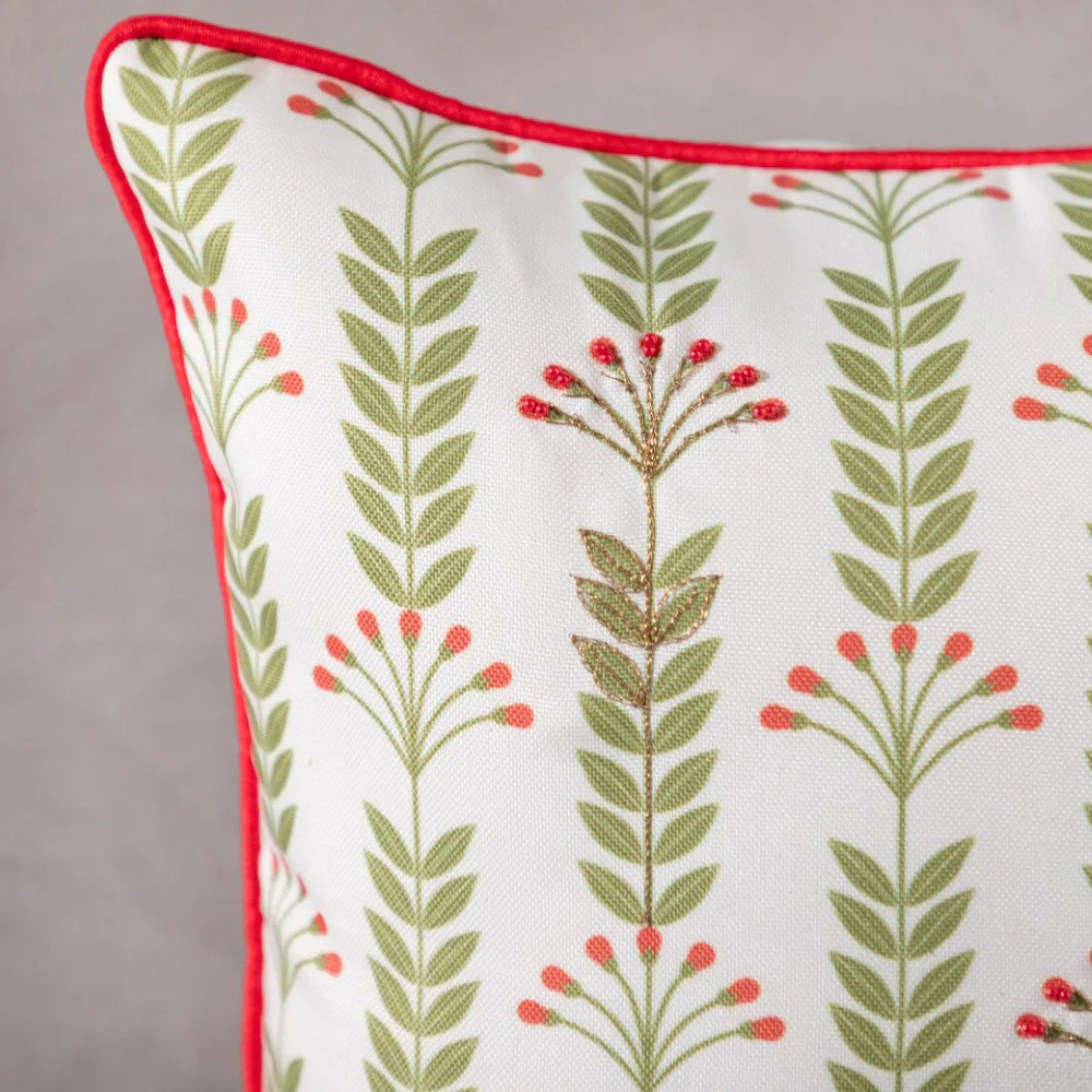 Faenza Set Of 2 Beadwork Cushion Cover 16 x 16 Inch - Image 8