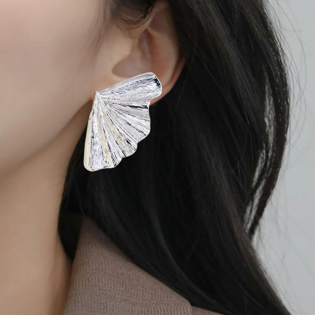 Fairy Wings Statement Earrings Silver - Image 5