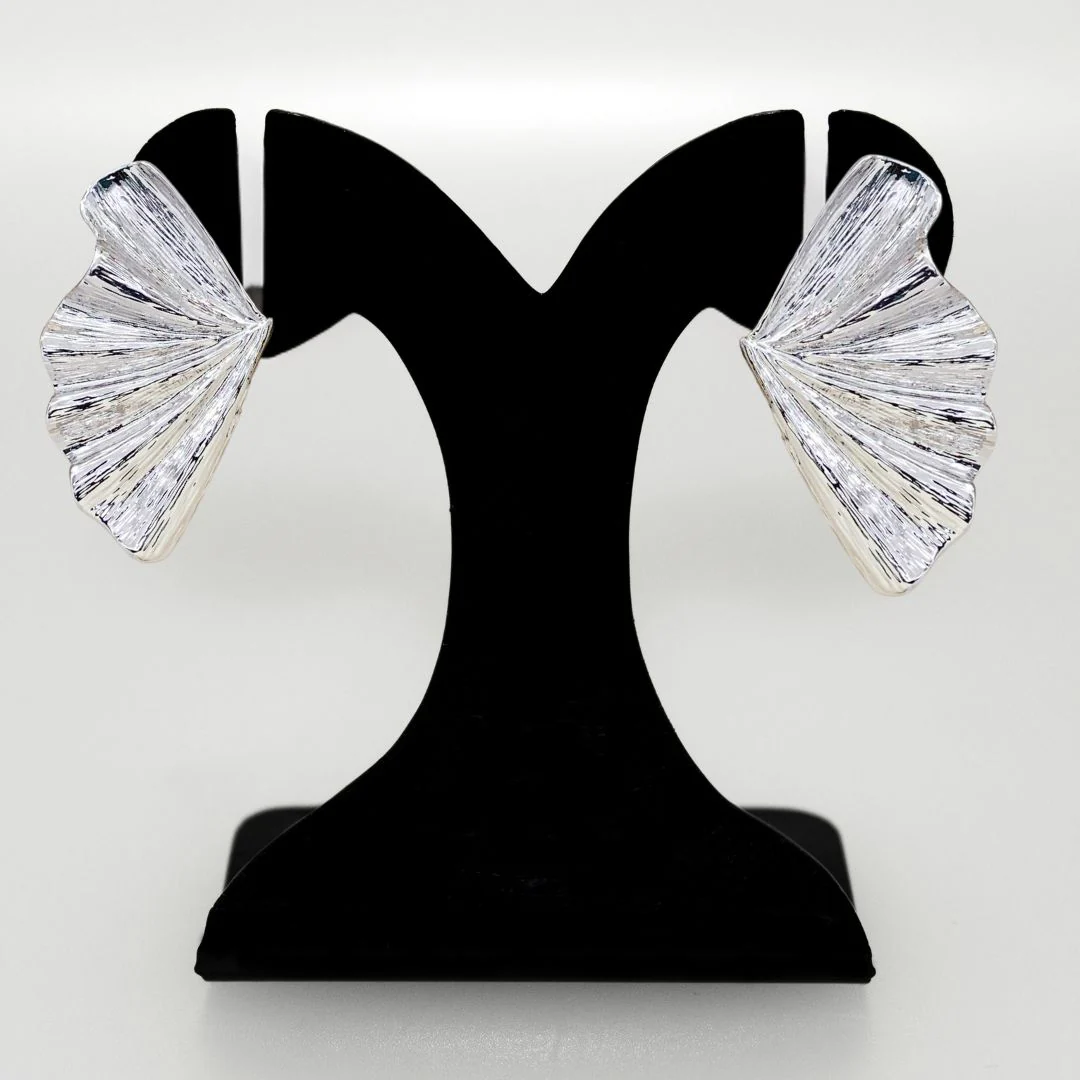 Fairy Wings Statement Earrings Silver - Image 6