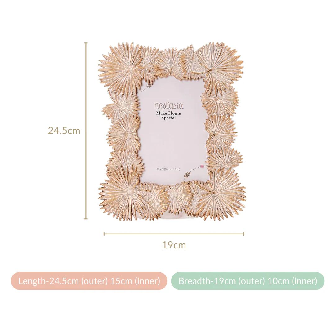 Fan Palm Decor Frame Gold Small 9"x7" - Image 6