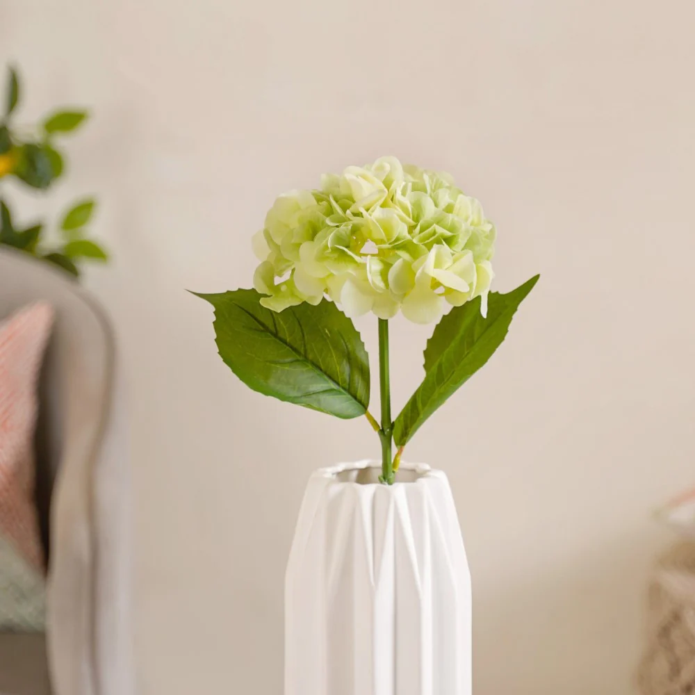 Faux Hydrangea Flower Green
