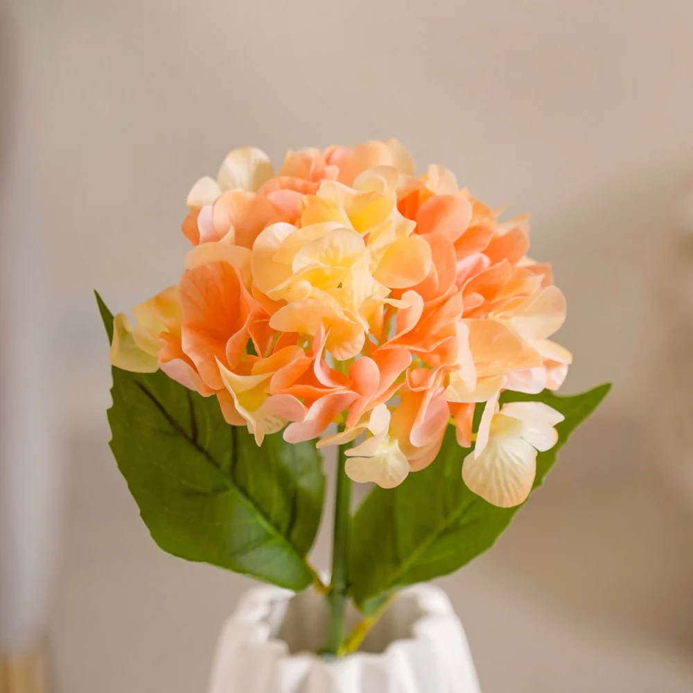 Faux Hydrangea Flower Peach - Image 4