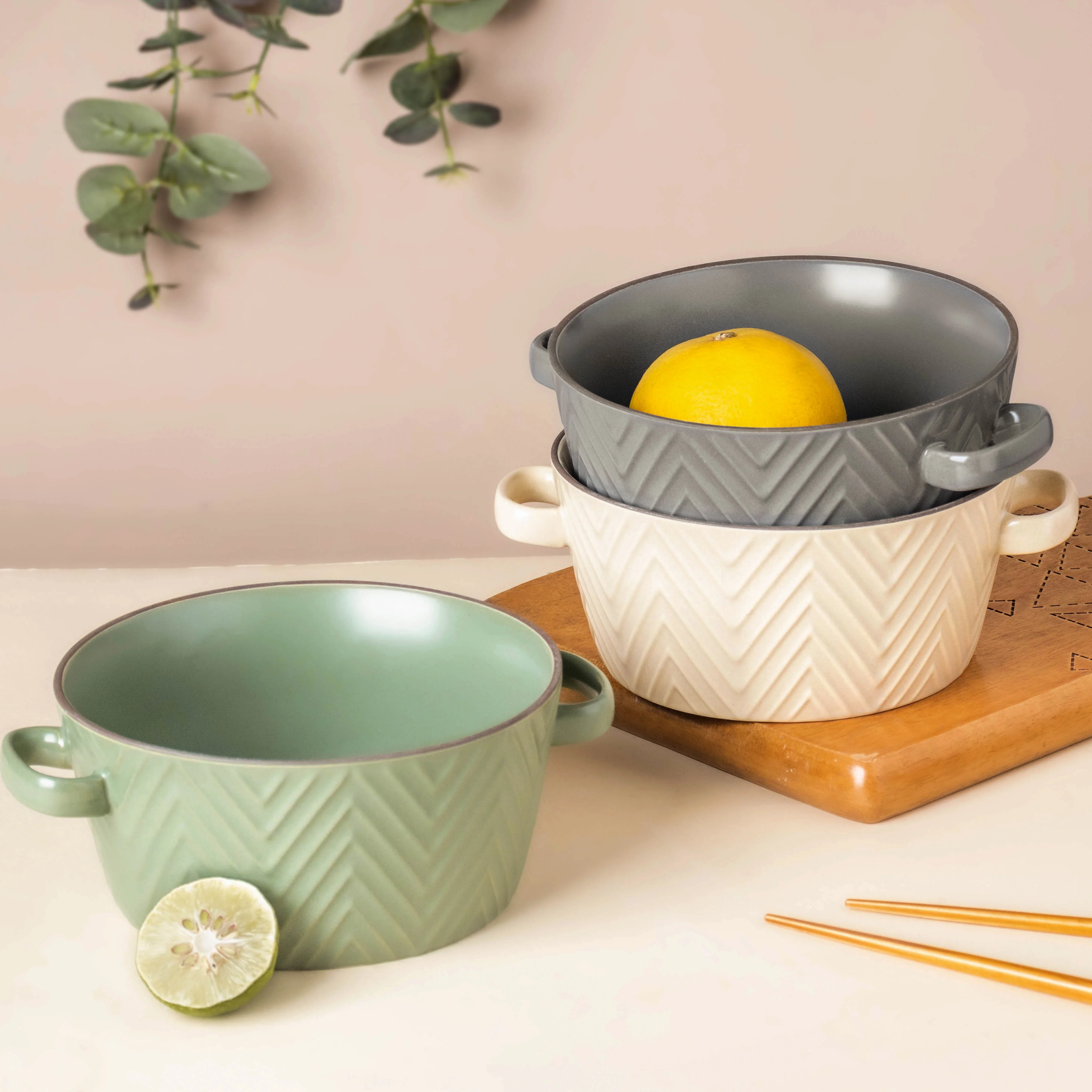 Fern Green Textured Noodle Bowl - Image 9
