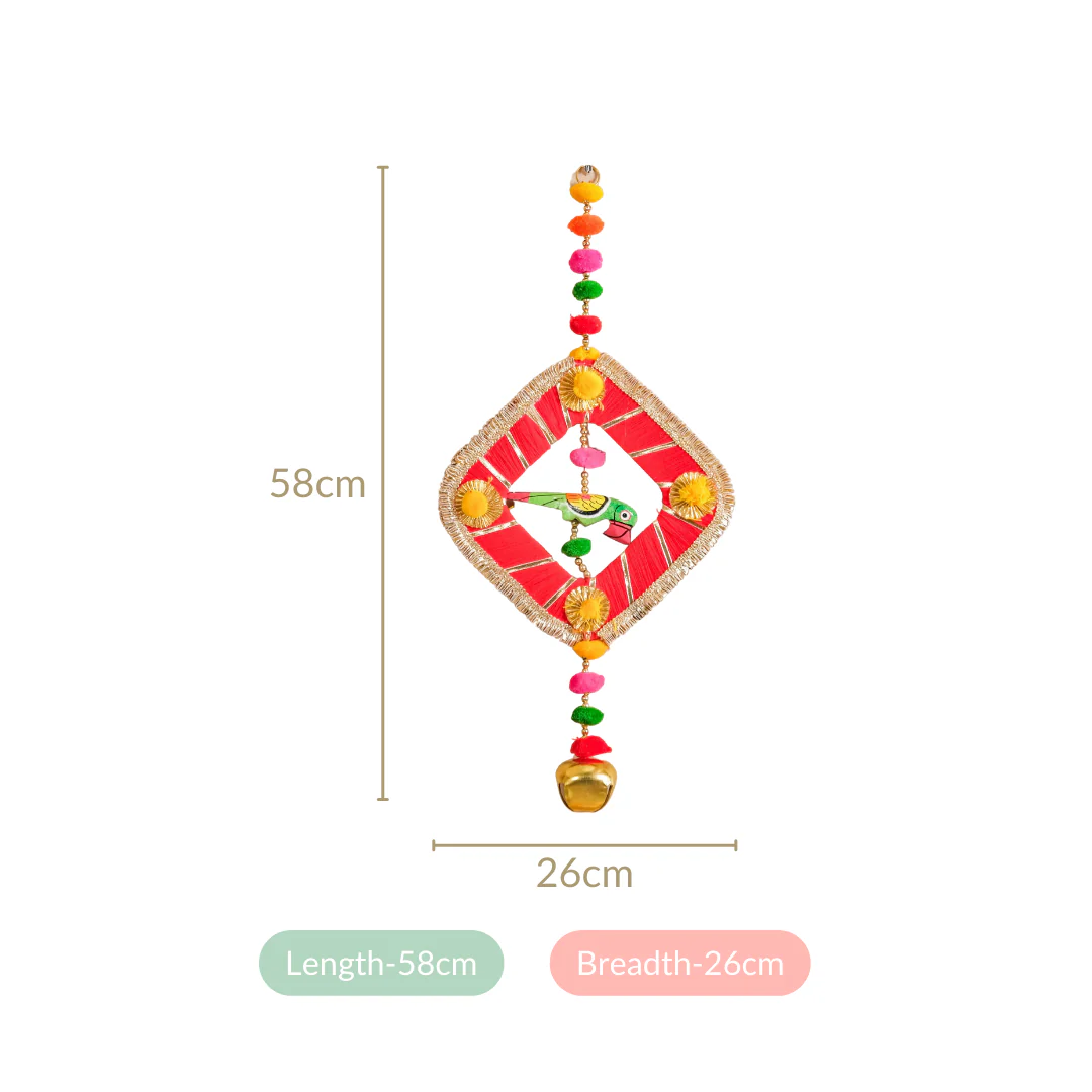 Festive Bell Multicolour Wall Hanging Set of 2 - Image 6