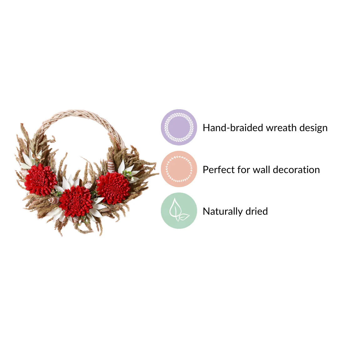 Festive Flower Wreath For Wall Decor - Image 4