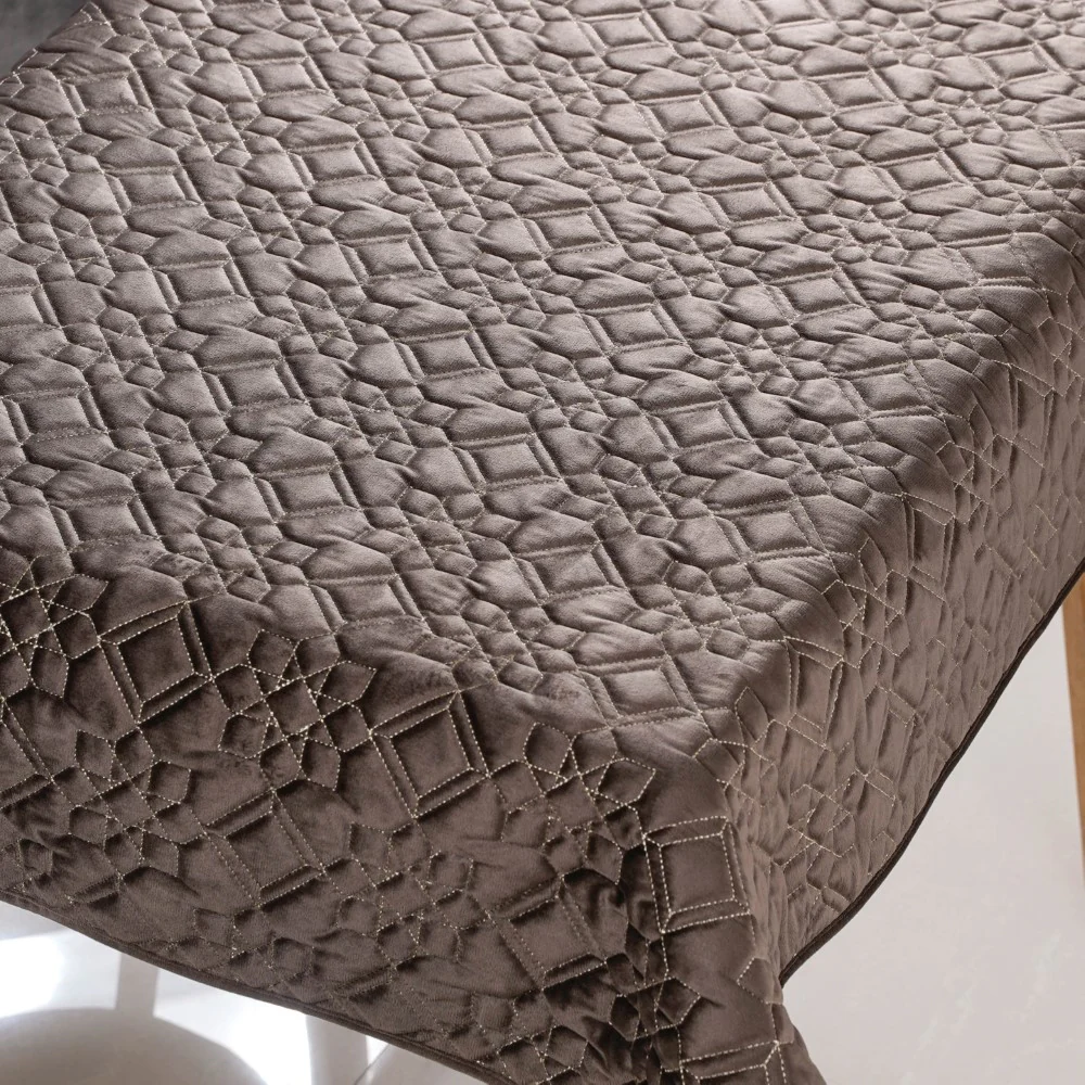 Festive Velvet Dining Tablecloth Brown 52x40 Inch - Image 5