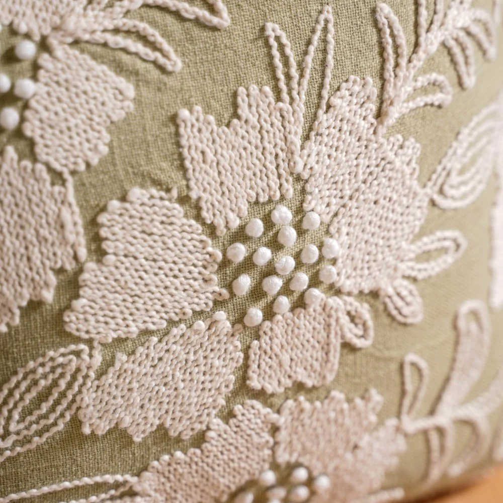 Fiore Sofa Cushion Cover Green 16x16 Inch - Image 2