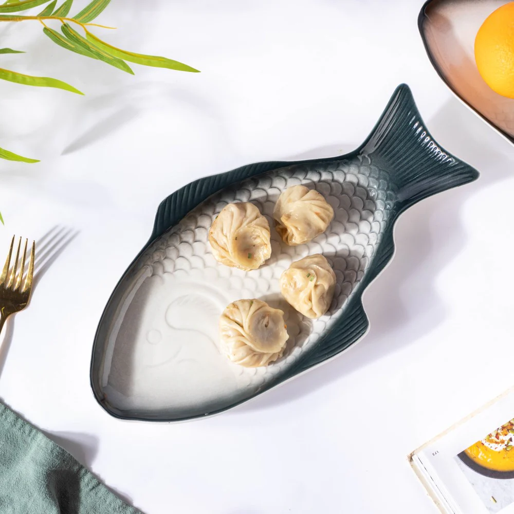 Ombre Fish Ceramic Platter Large - Image 4