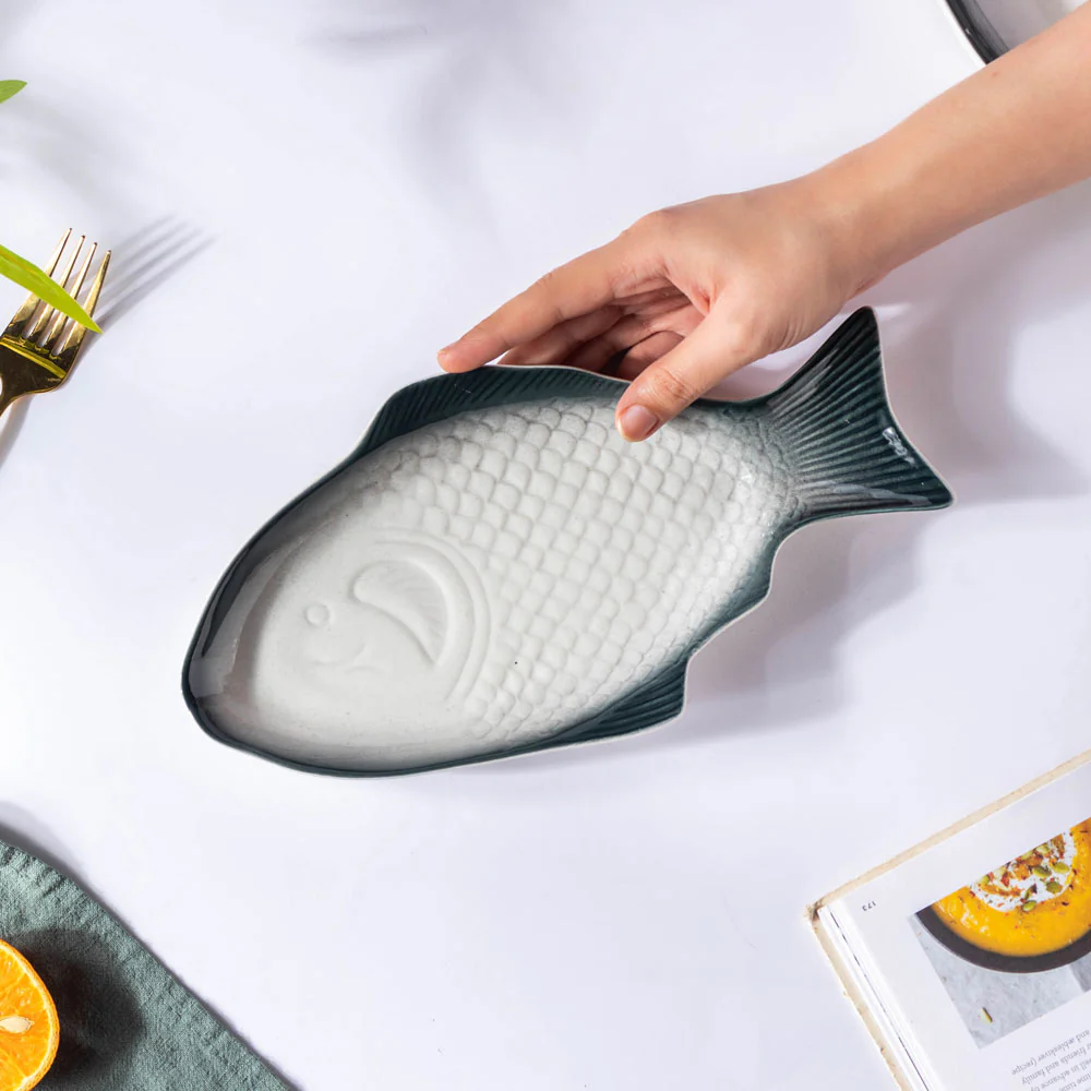 Ombre Fish Ceramic Platter Small - Image 3
