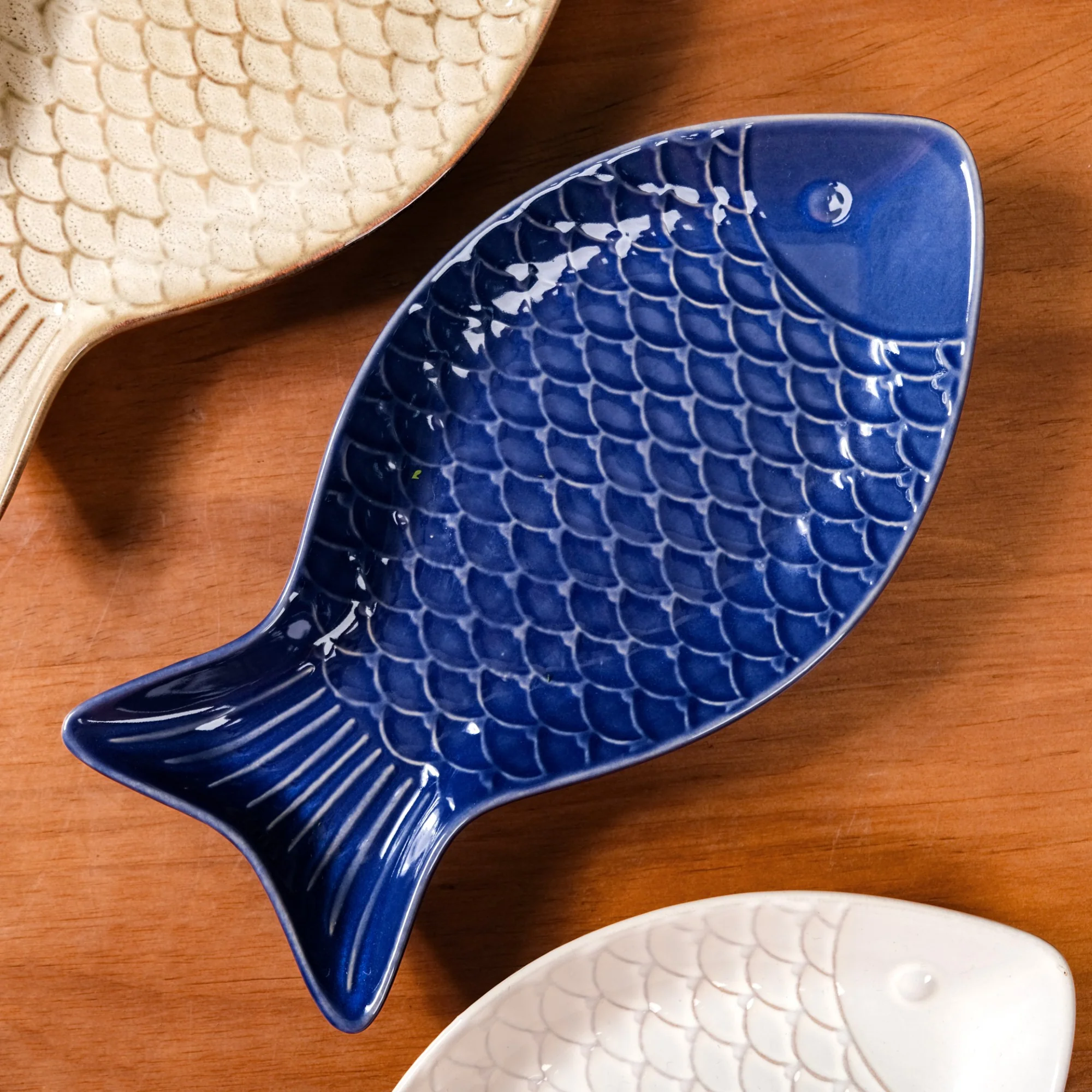 Fish Ceramic Platter Set Of 3 - Image 3
