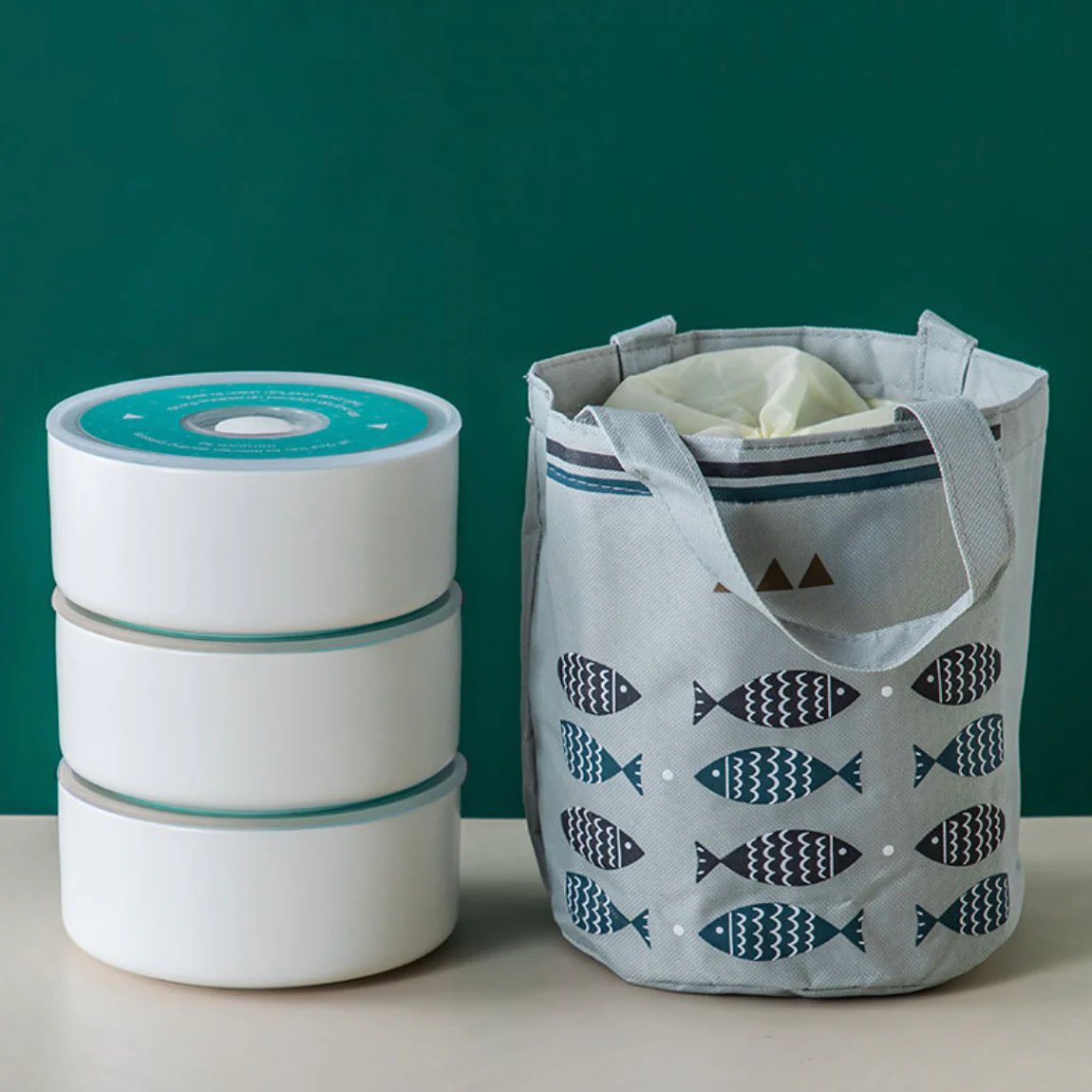 Fish Print Lunch Bag - Image 7