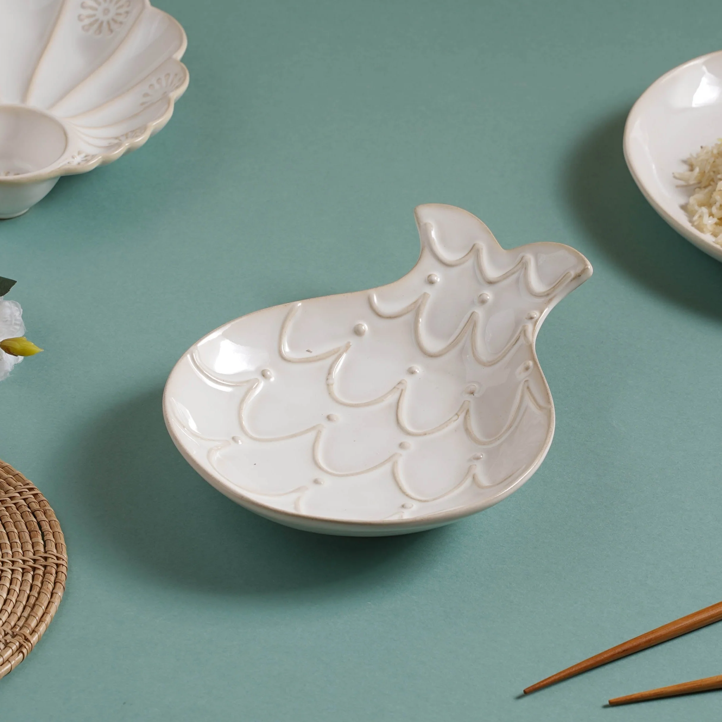 Fish Scales Textured Snack Plate 9 Inch - Image 3