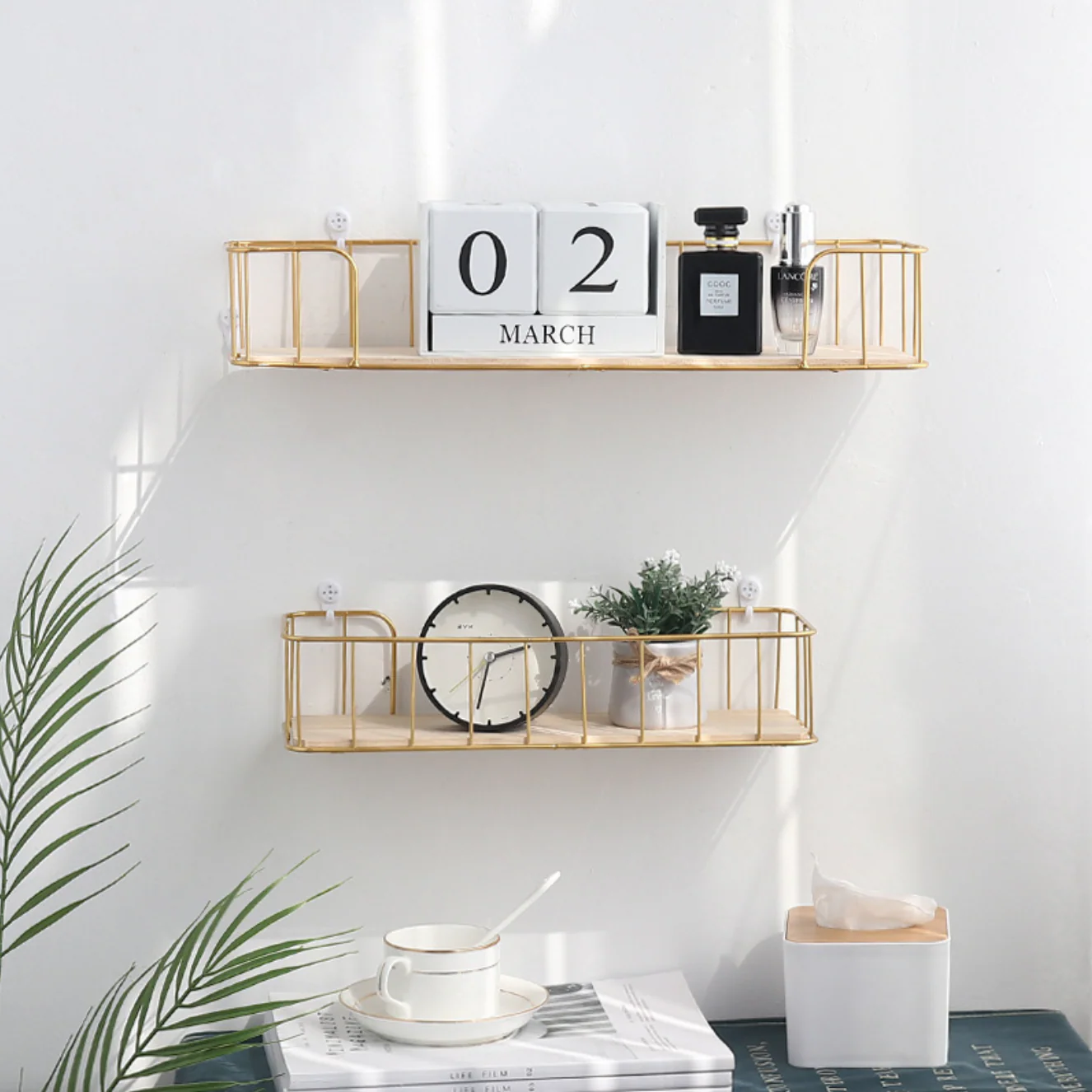 Floating Wall Shelf - Gold