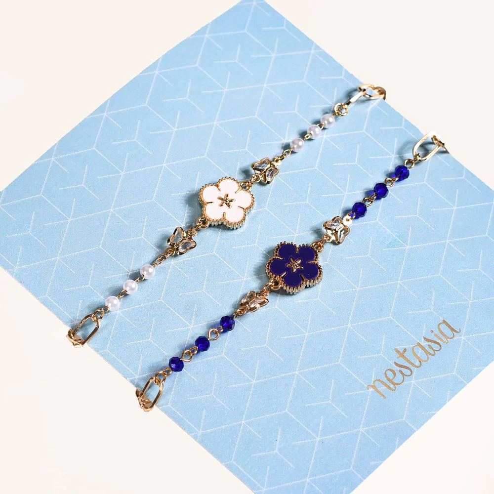 Flora Link Chain Bracelet For Women Set Of 2 - Image 4