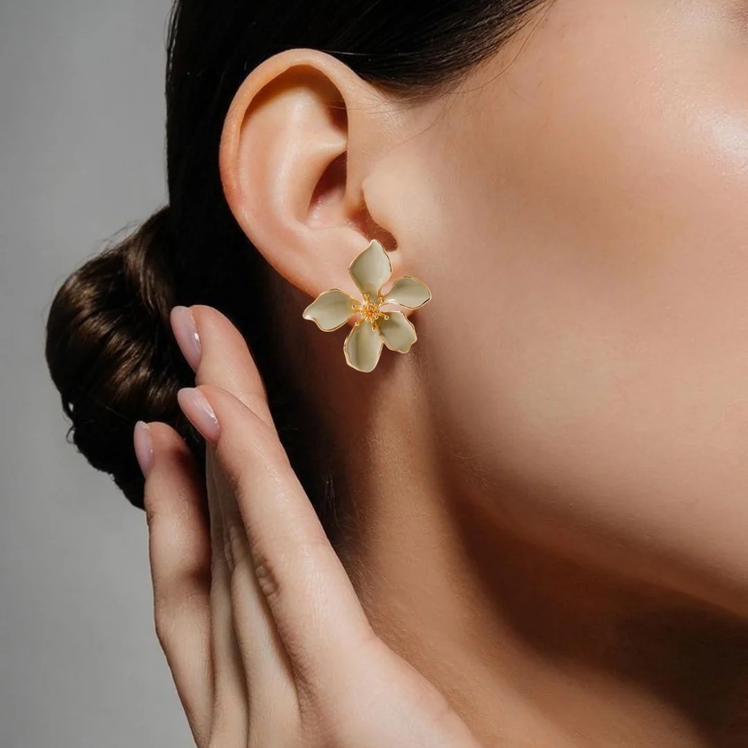 Flora Studs Sage - Image 2