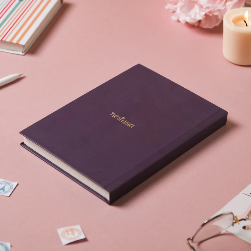 Floral 2024 Hardbound Diary Purple 8.2 X 5.9 Inch - Image 3