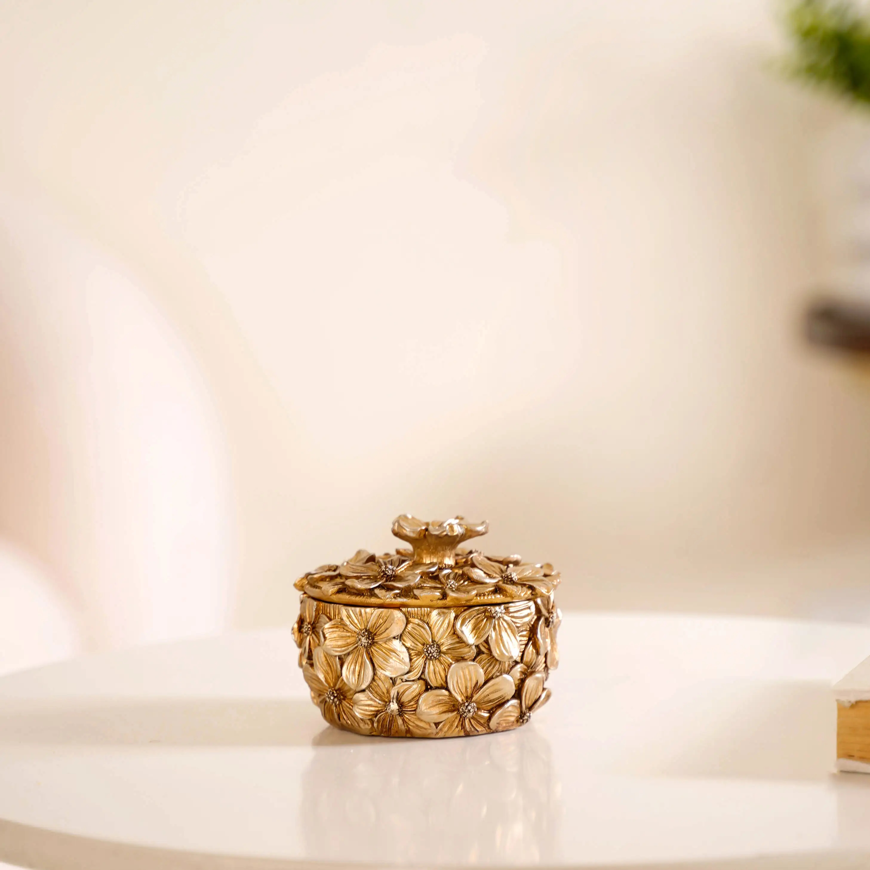 Floral 3D Trinket Jar Antique Bronze - Image 9