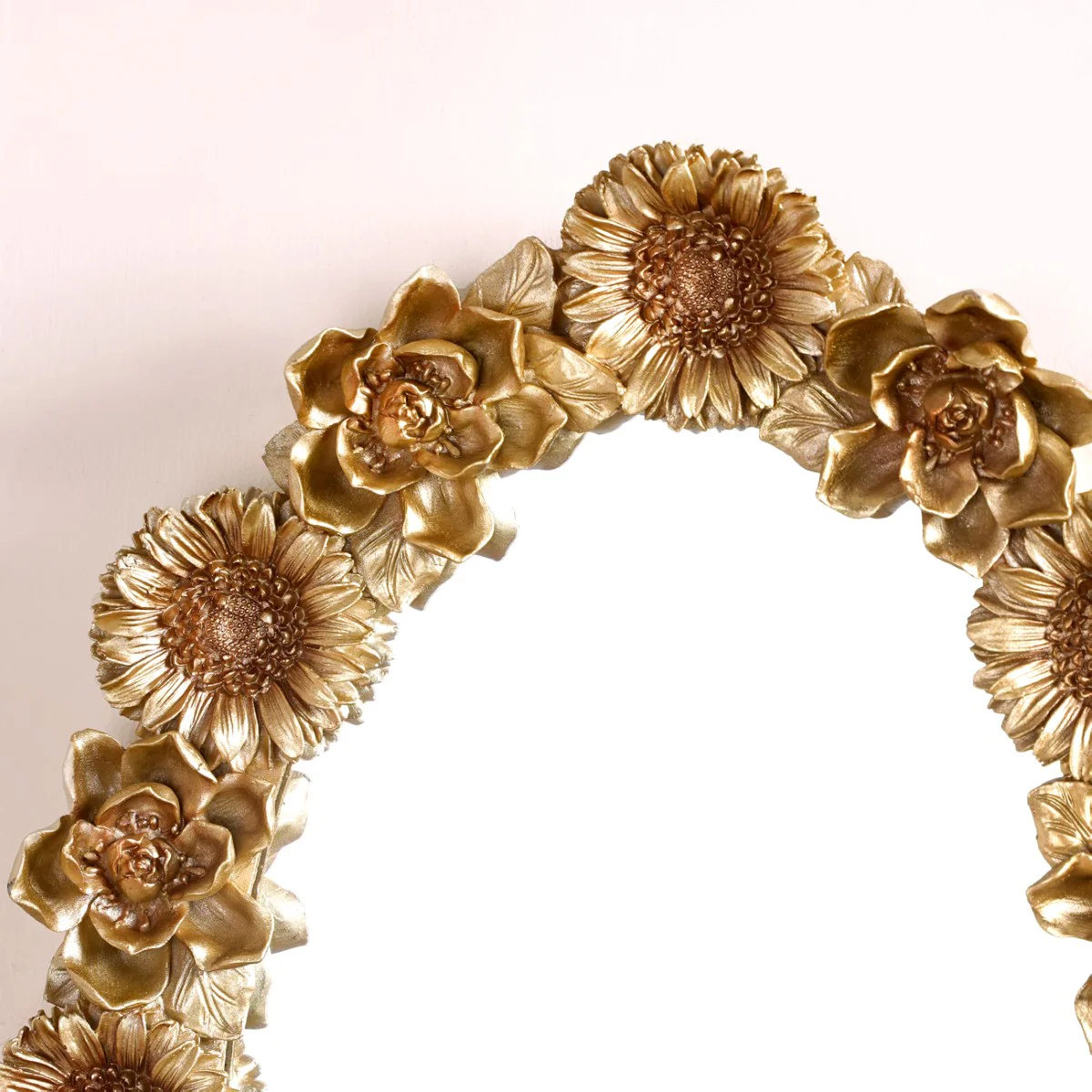 Floral Decorative Wall Mirror Gold - Image 3
