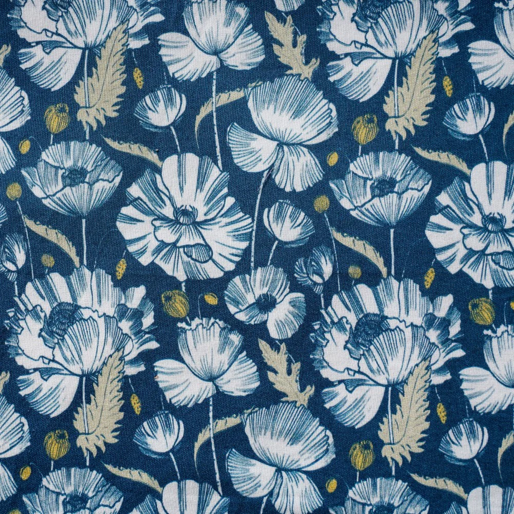 Floral Dining Cotton Printed Table Mat Royal Blue Set Of 2 - Image 5
