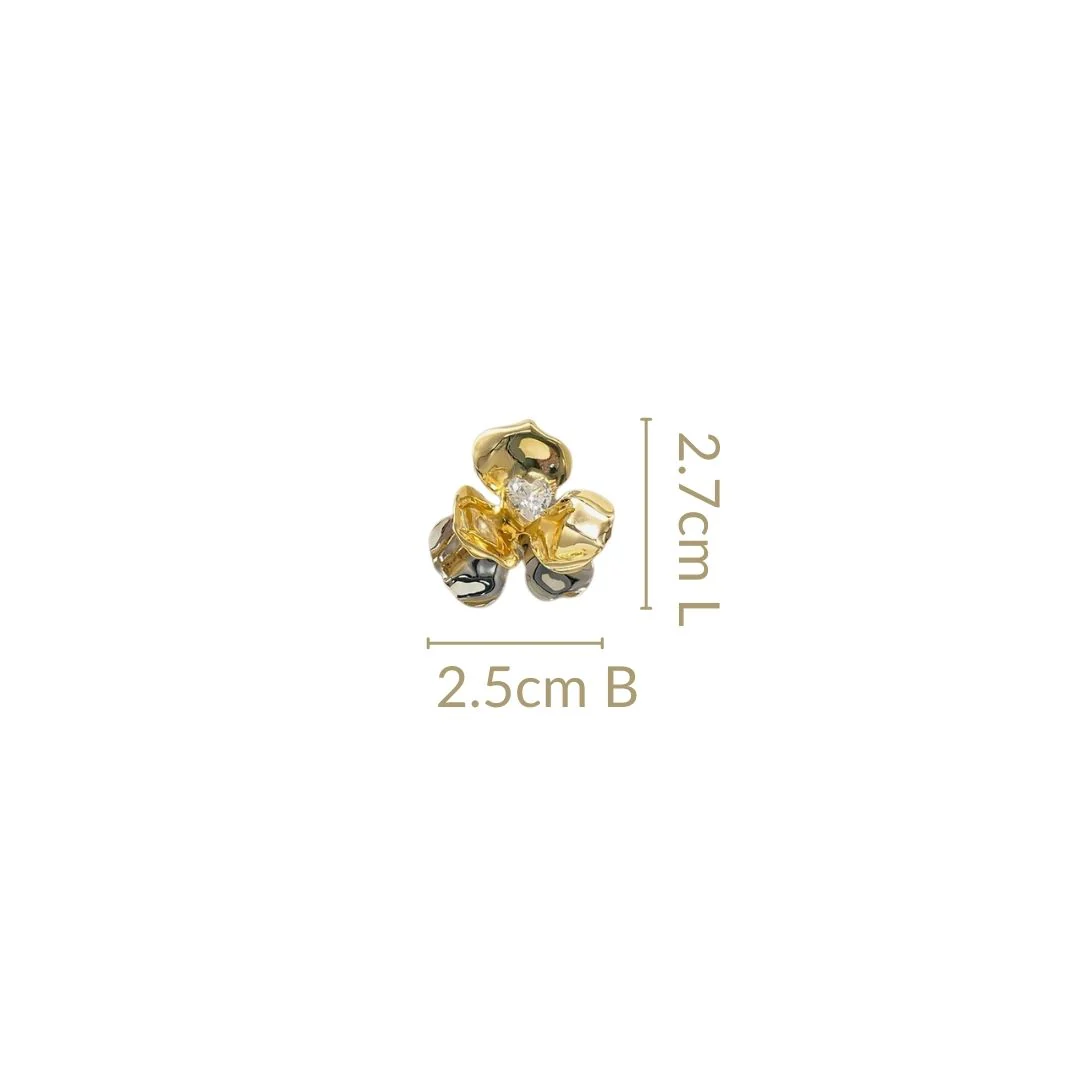 Floral Dual Toned Earrings - Image 3