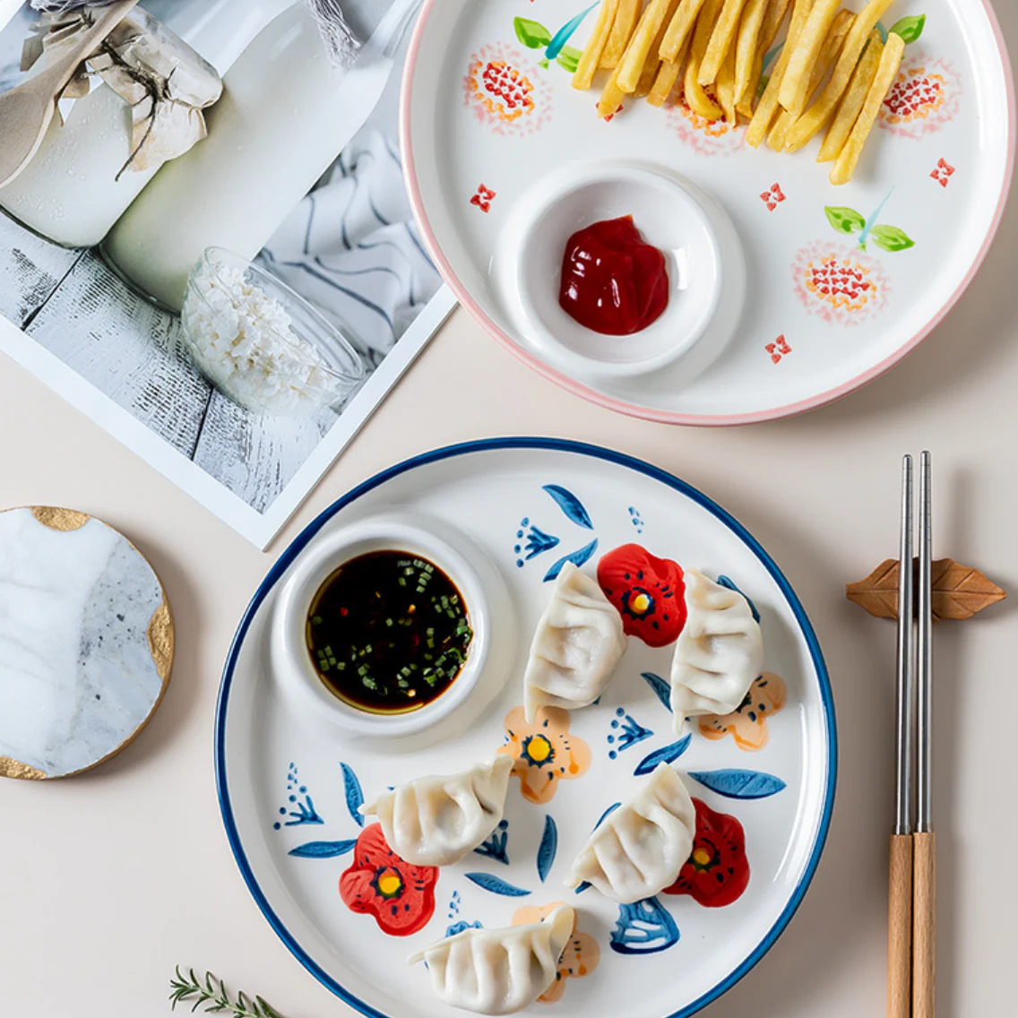 Floral Dumpling Plate - Image 4