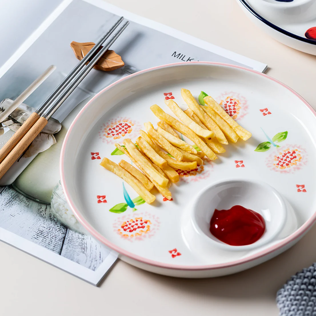 Floral Dumpling Plate - Image 8
