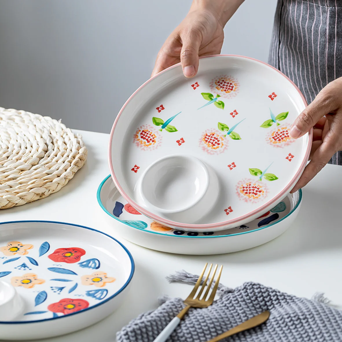 Floral Dumpling Plate - Image 9
