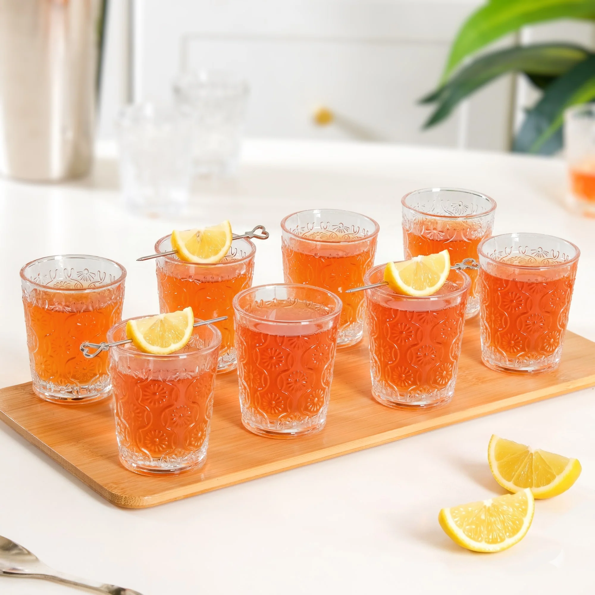 Floral Embossed Shot Glass Set Of 12 55ml - Image 7