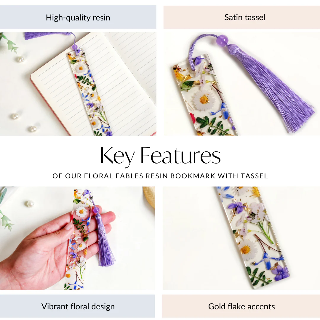 Floral Fables Resin Bookmark With Tassel - Image 5