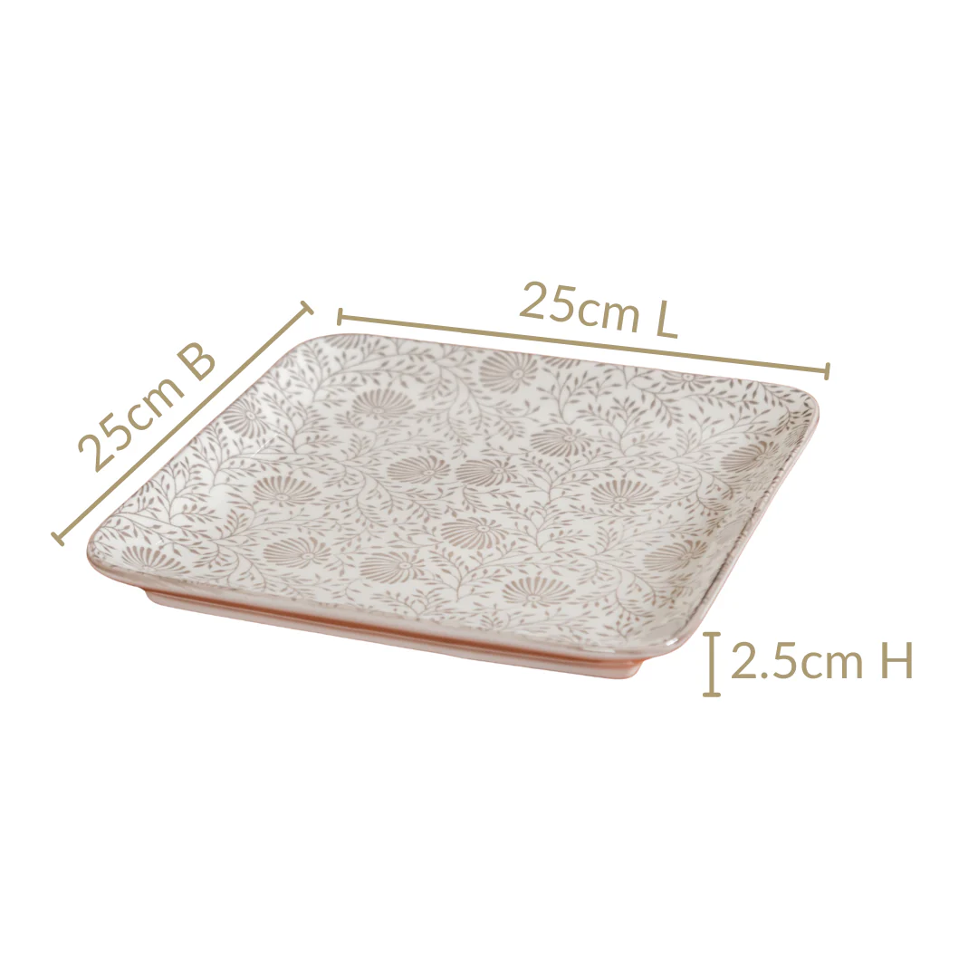 Floral Fiesta Square Dinner Plates Set Of 4 10x10 Inch - Image 4
