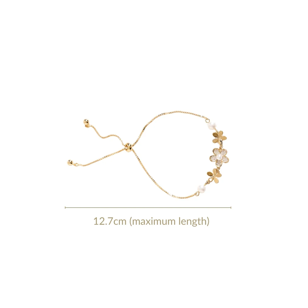 Floral Grace Gold Chain Bracelet - Image 3