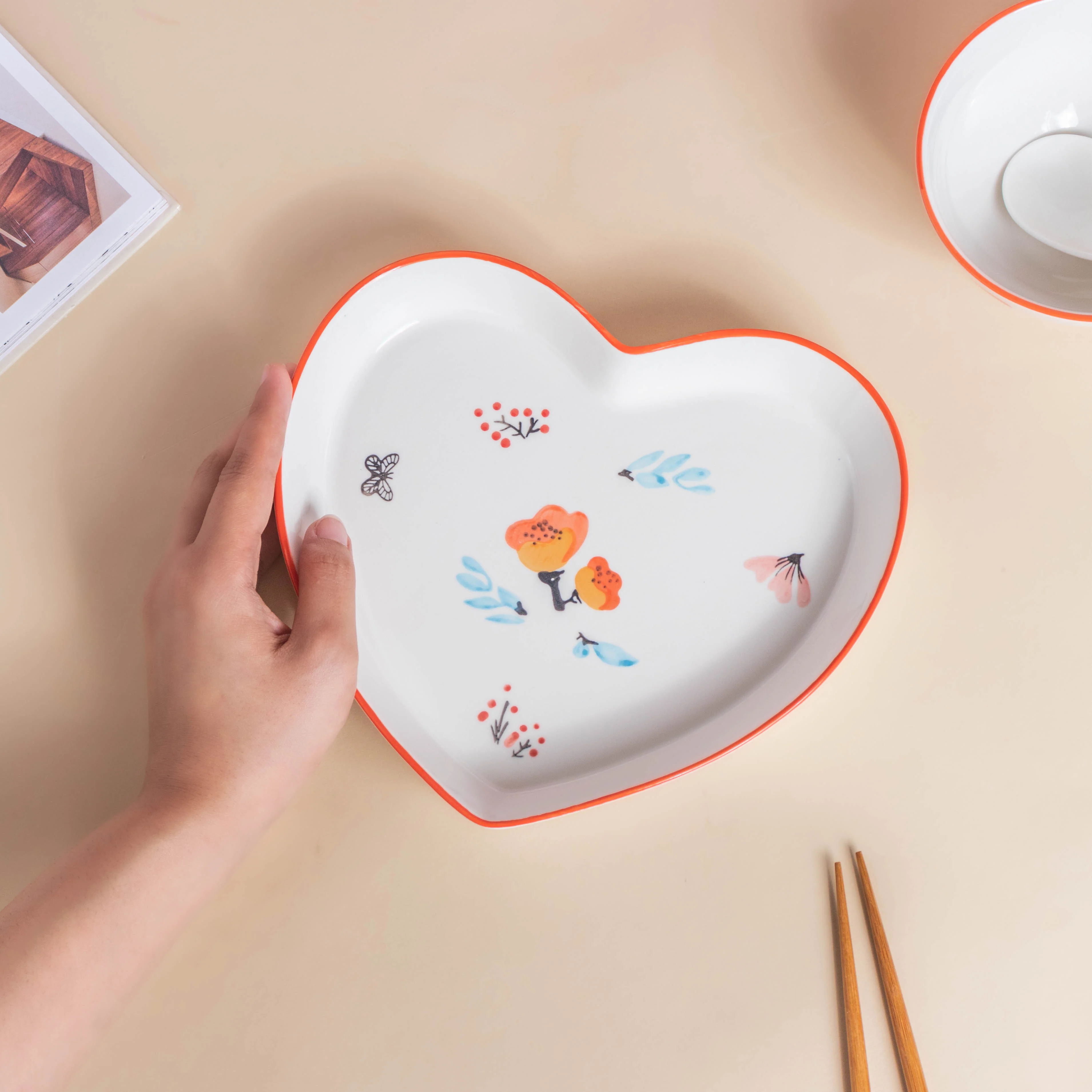Floral Heart Snack Set For 4 - Image 8