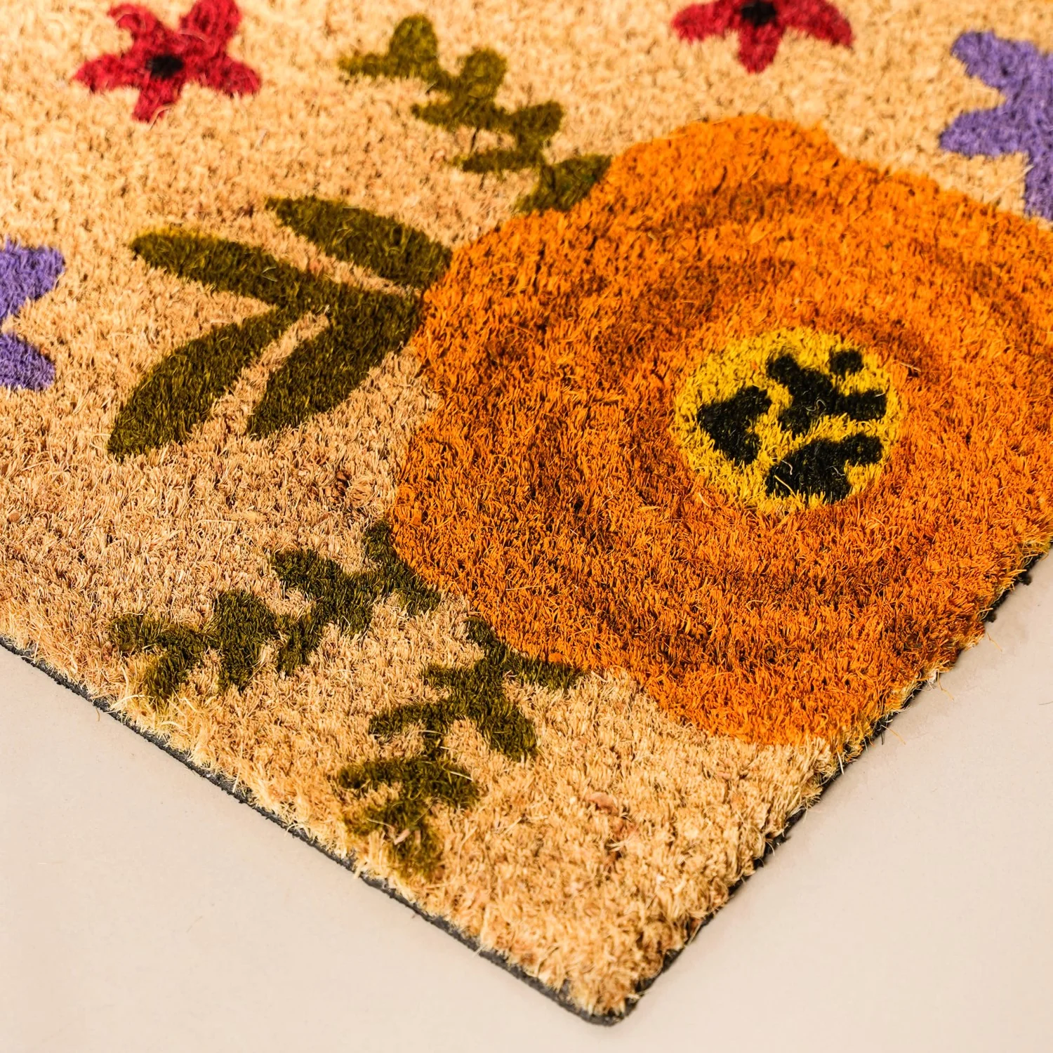 Floral Print Coir Doormat 36x24 Inch - Image 3