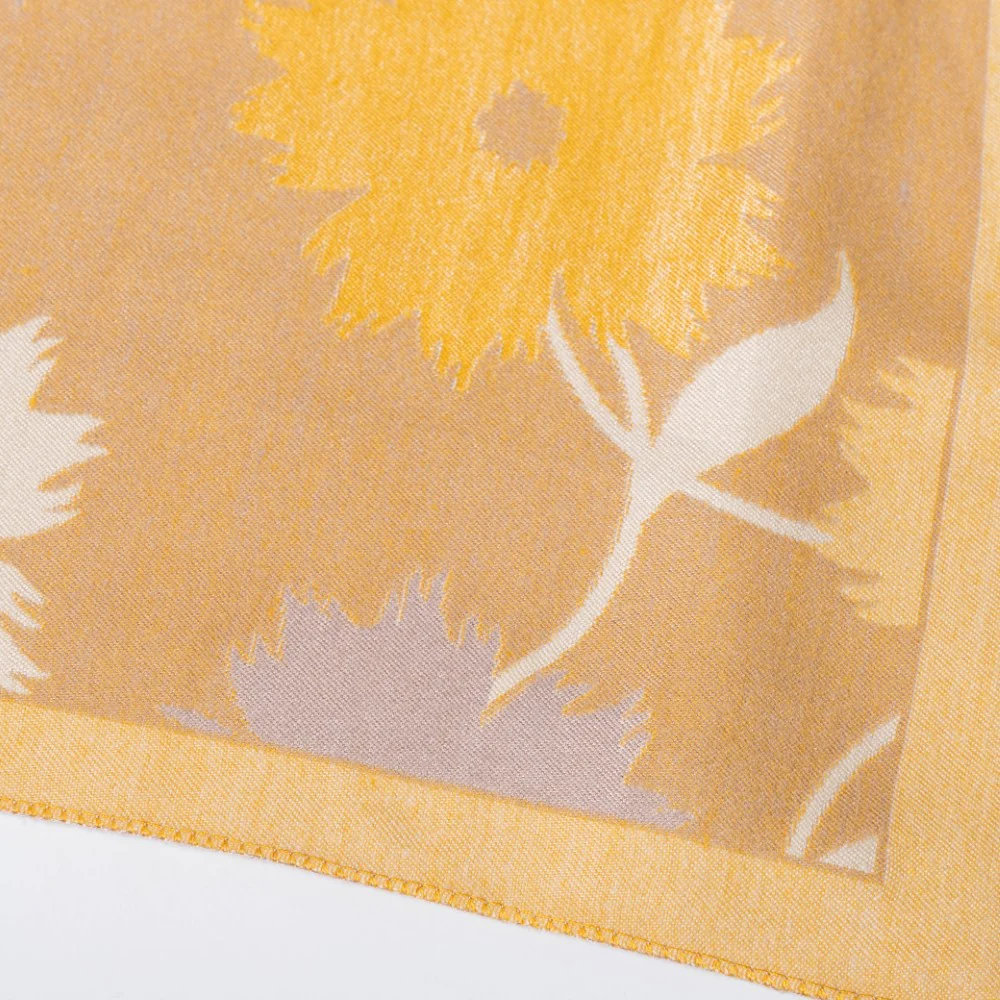 Floral Printed Winter Scarf Yellow - Image 6