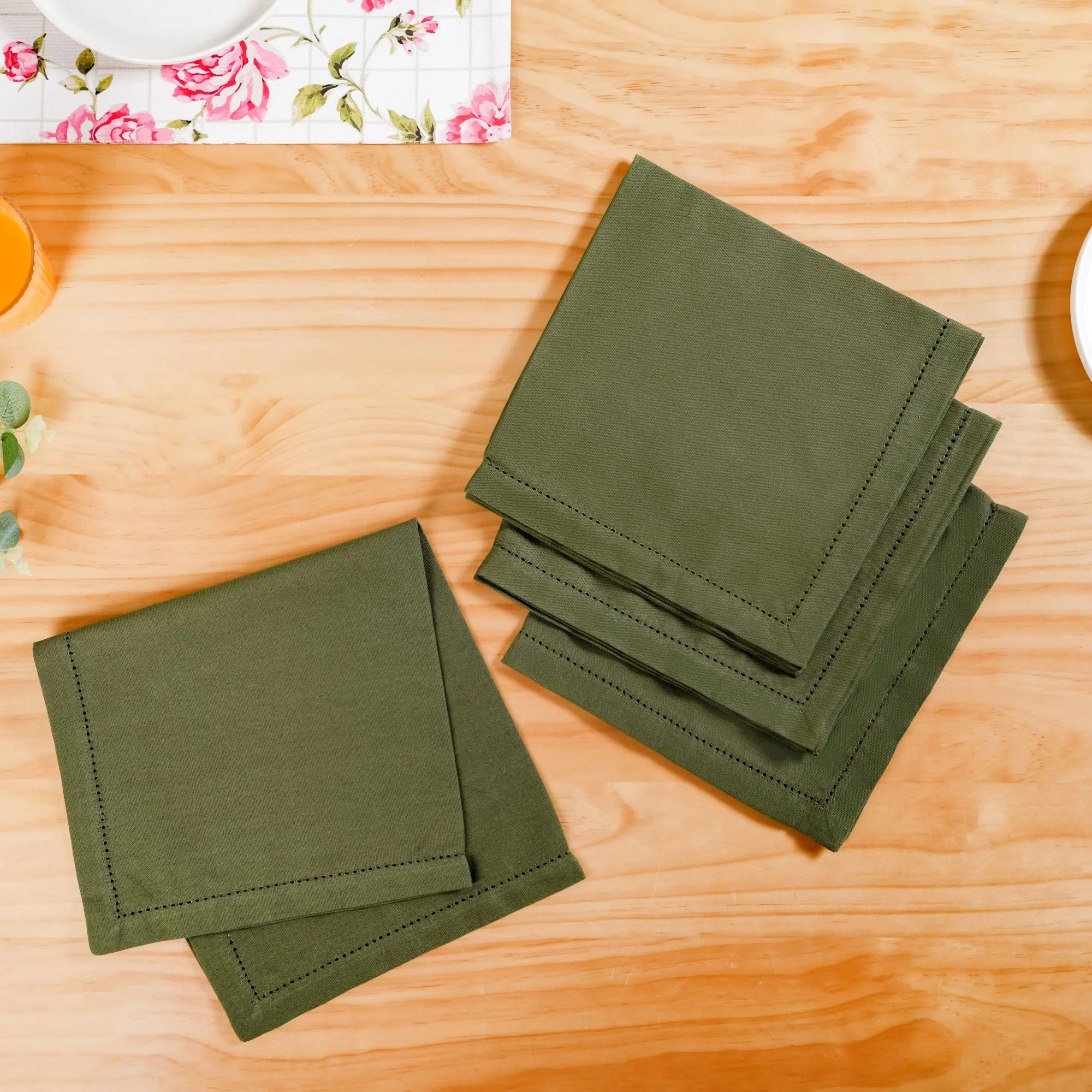 Floral Rouge Luxe Table Napkin Olive Green Set Of 4 - Image 2