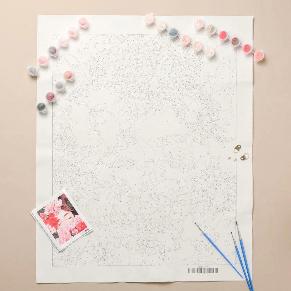 Floral Serenity DIY Paint By Numbers Kit - Image 3