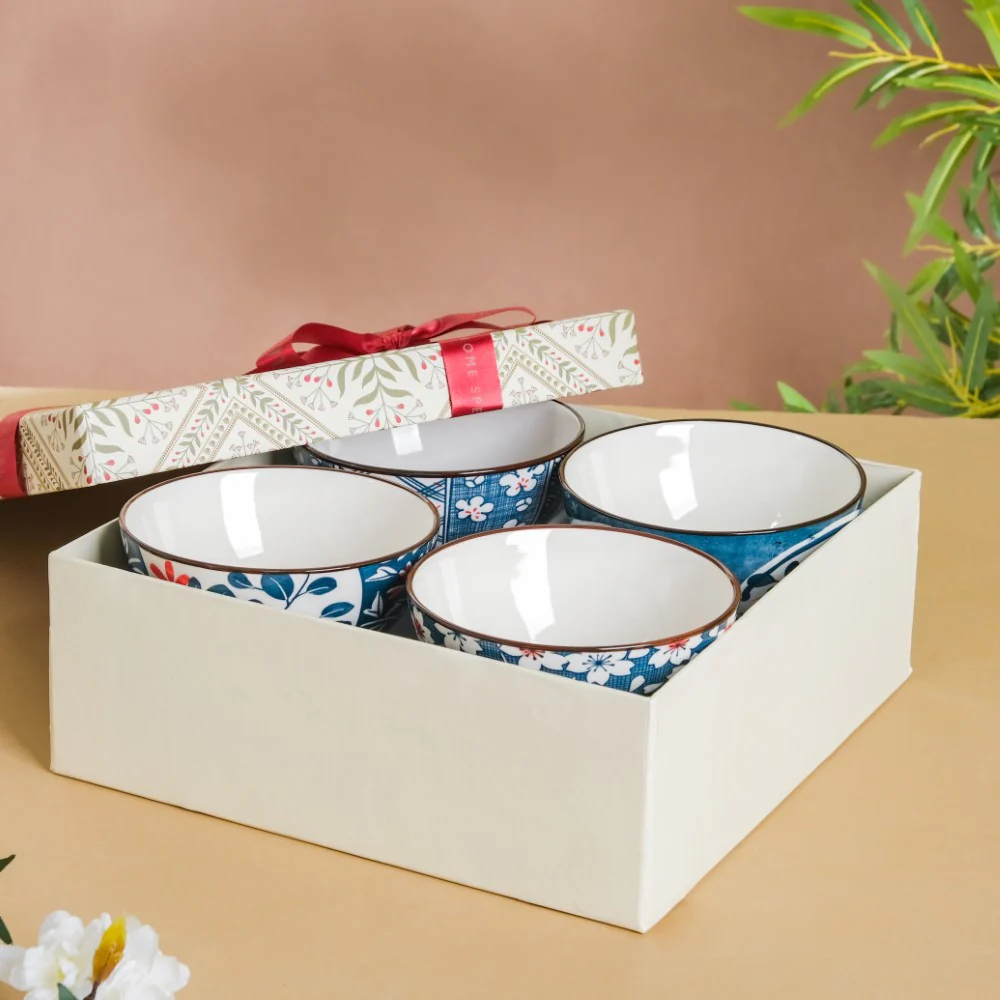 Floral Snack Bowl Set Of 4 With Gift Box - Image 2