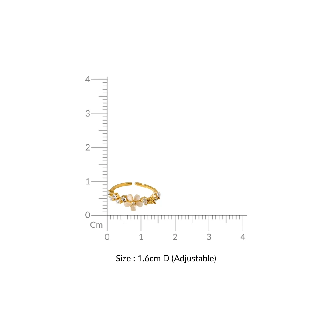 Floral Symphony Gold Statement Ring - Image 3