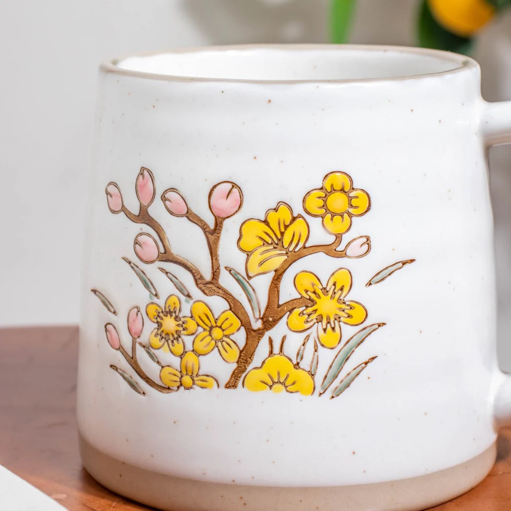 Floral Tulip Ceramic Mug 350 ml - Image 4