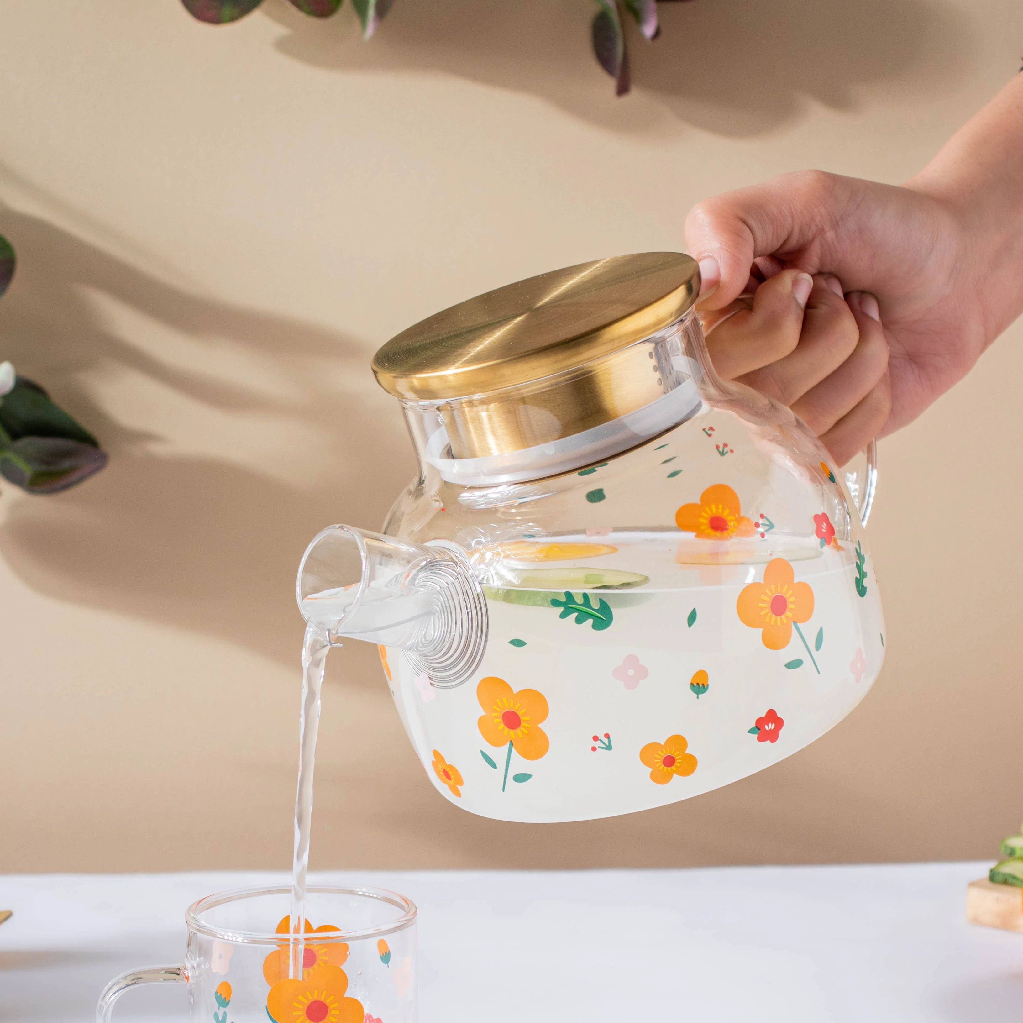 Florid Glass Teapot - Image 2