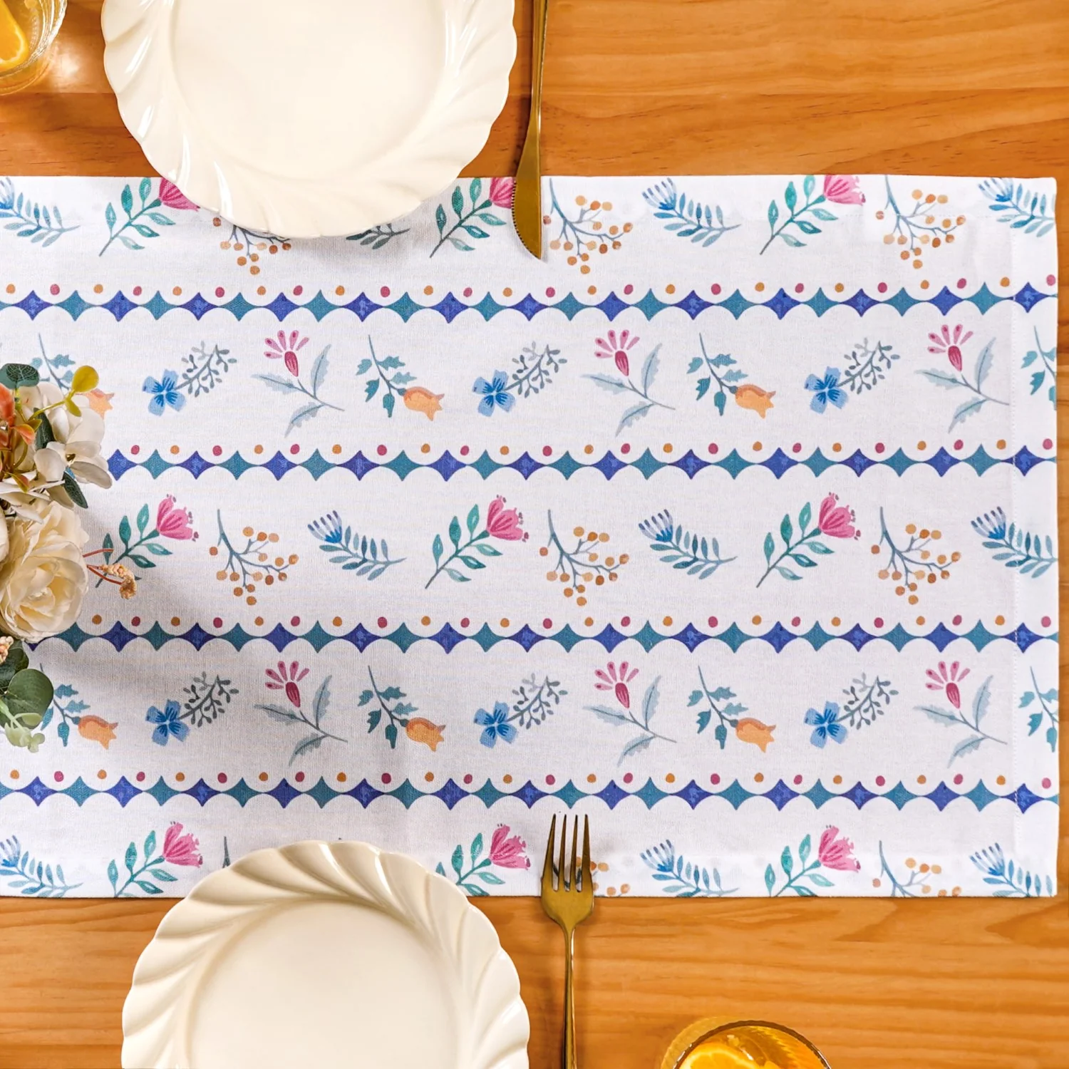 Florina Pure Cotton 6 Seater Runner 190x36cm - Image 2