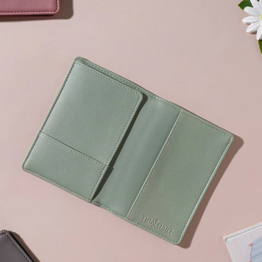 Flower Jar Two Fold Passport Cover Green - Image 9
