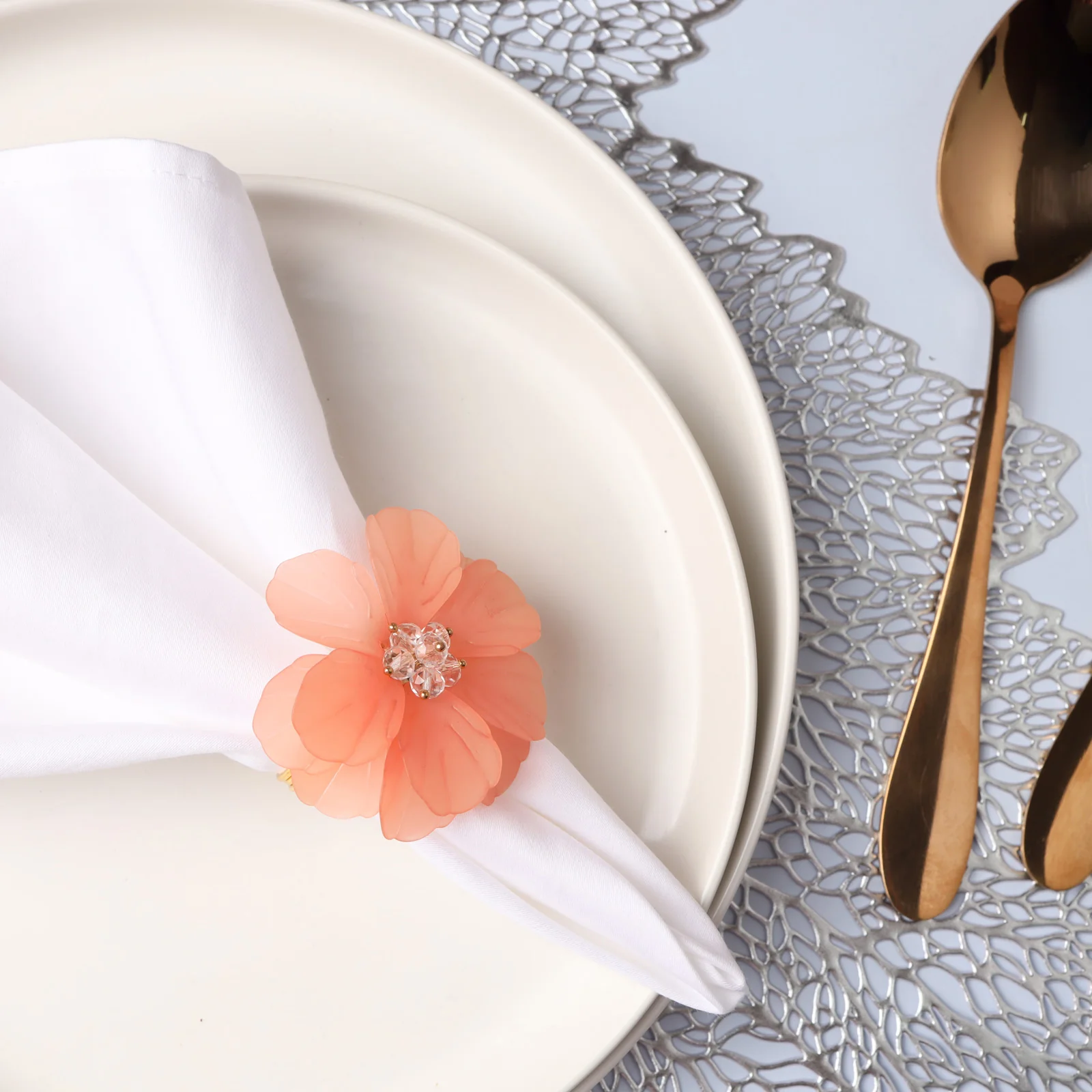 Flower Napkin Holder Peach - Image 3